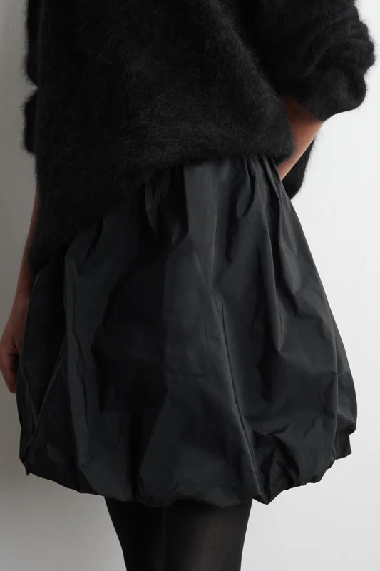 COS Women's Gonna Maxi Con Orlo A Palloncino in Nero