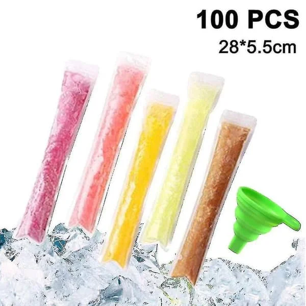 100 stk. isform, sunde hjemmelavede snack-ispinde poser, fryse-ispinde