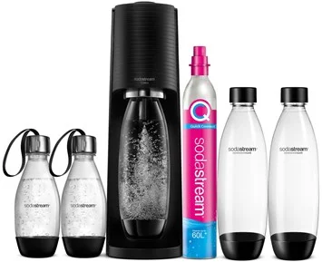 SodaStream-Terra Black Gigapack-Kompakt kullsyremaskin med fem flasker og en patron-Beverage machine-Kullsyremaskiner
