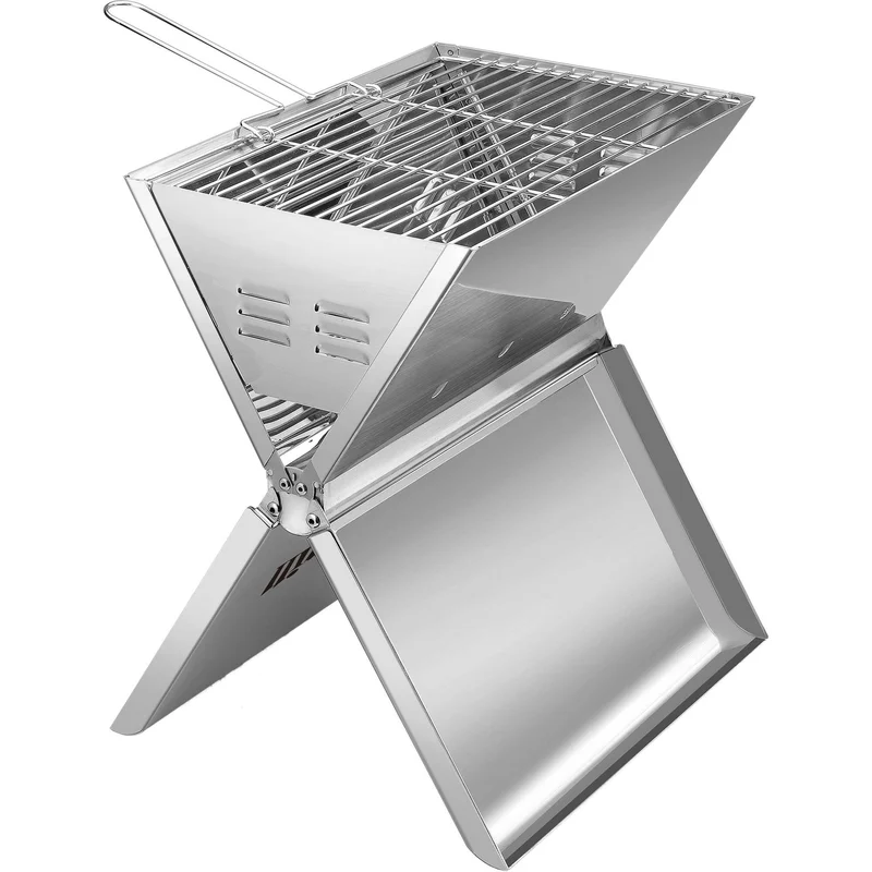Hällmark Vikbar grill 36 x 26 cm, rostfritt stål kolgrill | Utematlagning > Grillar > Kolgrill | Bagaren och Kocken