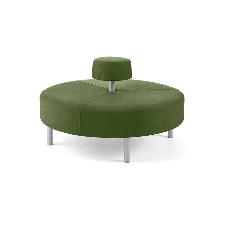 Ottoman DOT with rounded backrest, Ø 1300 mm, Medley fabric, moss green