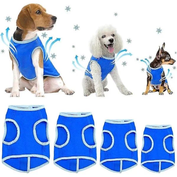 Kjølevest for hund, Lett kjølejakke, Pustende umiddelbar kjølevest for hunder for turgåing, jakt, trening, utendørssport M