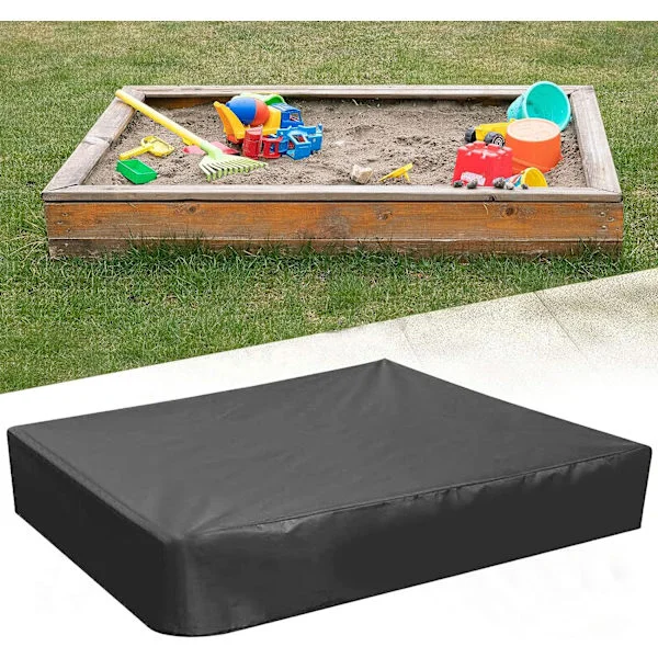 Vattentät Sandlåda Täckning 120 x 120 x 20 cm, Vattentät Sandlåda Täckning, Dammtäckning med Dragkedja, Sandlåda Täckning för Pool, Terrass, Trädgård