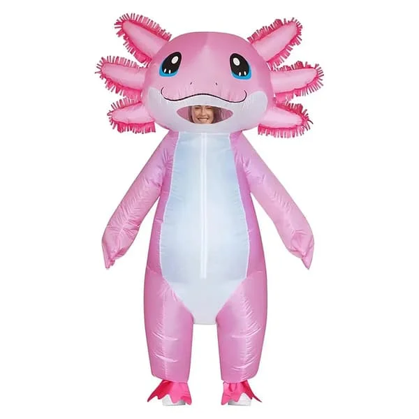 Vuxen Halloween Salamander Rosa Uppblåsbara Kläder Cosplay Kostym Overall För Män Kvinnor Outfits Karnevalsfest Juldräkt En Storlek Vuxen