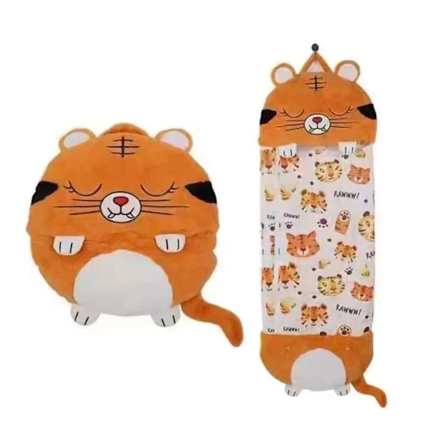 sovepose tiger 2 i 1 anti-spark tegneserie tæppe (135×50 cm)