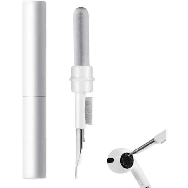 Airpods-renser, Airpods-rengøringssæt med børste og metalstift, bærbar gadget til rengøring af Airpods, forbedret lydkvalitet Airpods-renser, dyb 