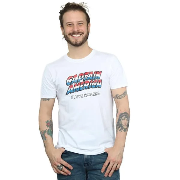 Marvel Herr Captain America AKA Steve Rogers T-shirt 5XL Vit