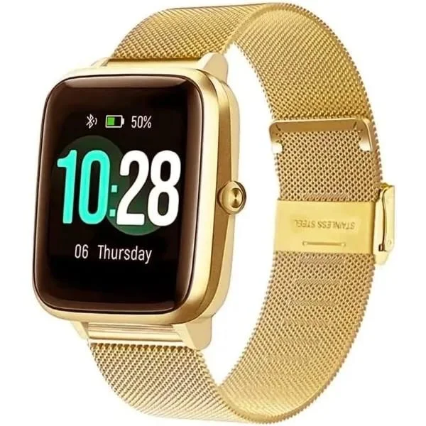 Mesh Vævet Metal Urrem til Mænd Kvinder Universel Smartwatch Rem til Seiko Ure 18mm Guld