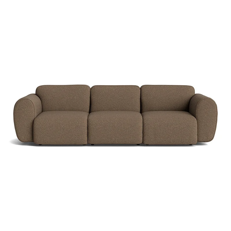 Friday 3 personers sofa - Raisa Brun - 276x94x78cm - Sofa, 3 personers sofa - Brun komfortabel sofa med Massivt træ og høj densitet PU skum