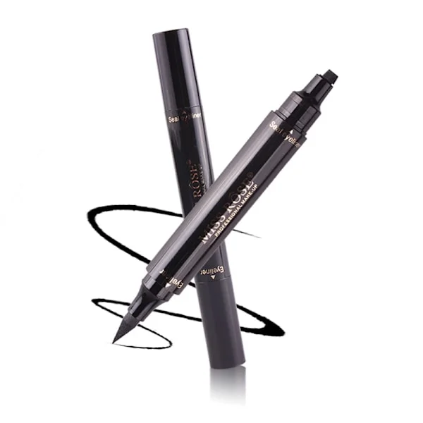 Eyeliner-stämpel - 2 eyeliner-pennor för perfekt vinge, kattögonstämpel, eyeliner, vattentät, kladdfri, långvarig makeup, flytande eyeliner
