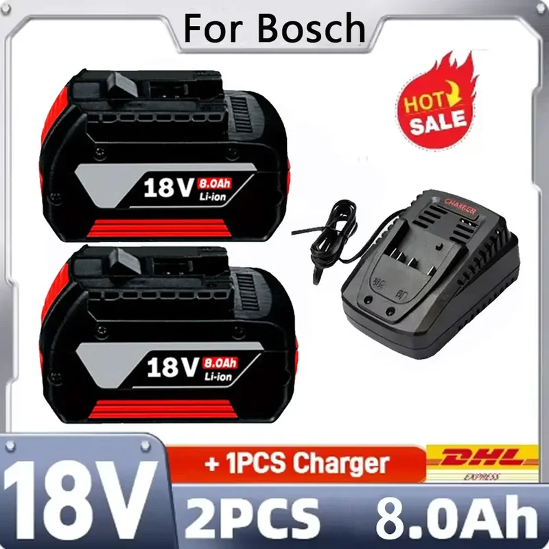 AliExpress - Batterie lithium-ion 18V 8.0Ah pour outils électriques Bosch Professional, compatible avec Bosch BAT609 BAT609G BAT618 BAT618G, batterie 