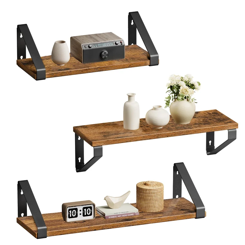 AliExpress - VASAGLE Wandregal im Industrie-Design, Schweberegal, 3er Set, Wandmontage