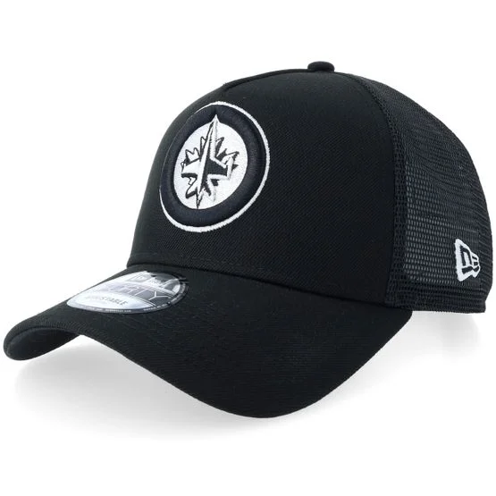 New Era - NHL Svart trucker Caps - Winnipeg Jets 9FORTY Black/White A-frame Trucker @ Hatstore