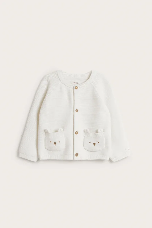 Newbie | Cardigan med lommer Offwhite 50 | Baby
