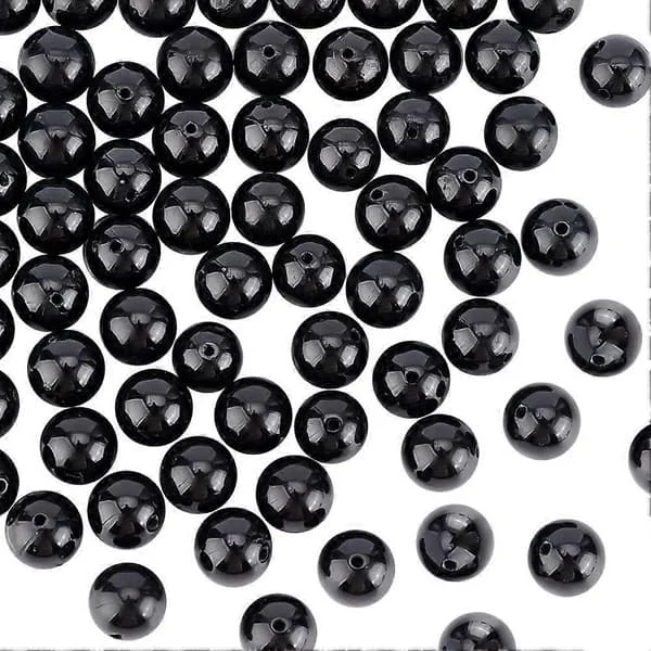 60 stk. 8 mm naturlige turmalin ædelsten runde perler sorte turmalin ædelsten perler turmalin energisten