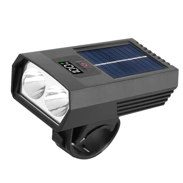 LED Cykellampa Solar Cykellampa Främre Strålkastare Vattentät Cykellampa