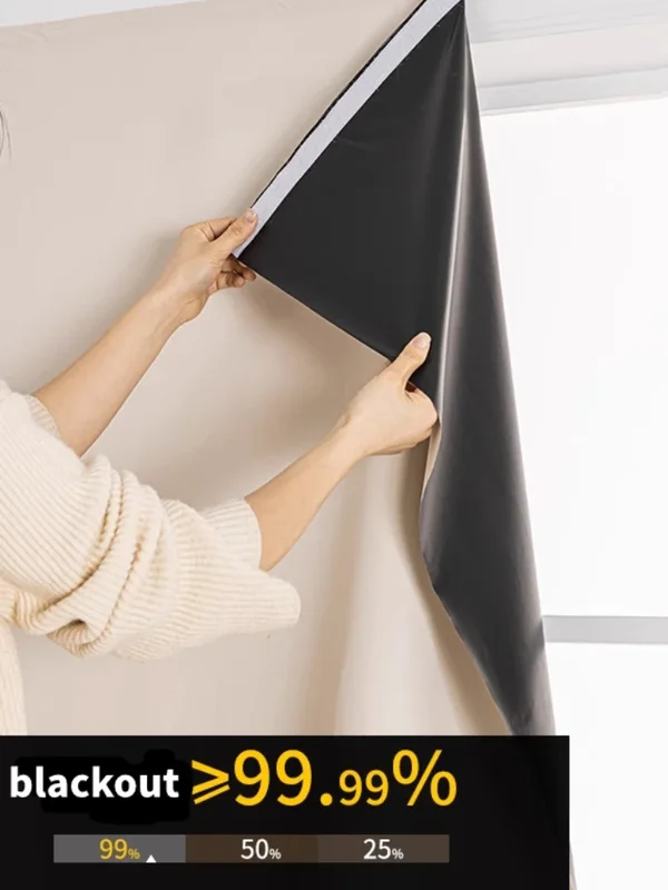 AliExpress - Einfache Installation, selbstklebende 100 % Verdunkelungsvorhänge für Wohnzimmer, kurze Vorhänge, Schlafzimmer, Küche, Trennwände, 