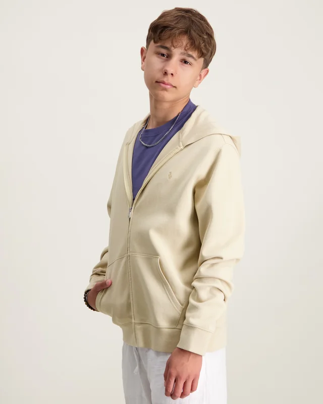 Polo Ralph Lauren Double-Knit Full-Zip Hoodie Crèmekleurig Hoodies Jongens - Kids Brand Store