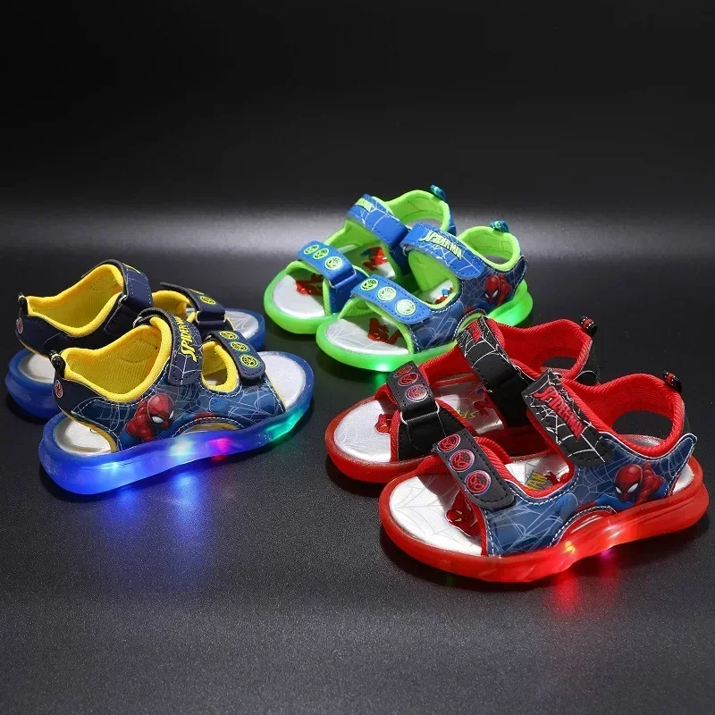 AliExpress - Disney Marvel Jungen Mädchen Spider-Man Prinzessin Led Leuchten Leuchtende Sport Sandalen Sommer Kinder Sandalen Rutschfeste Kleinkind 