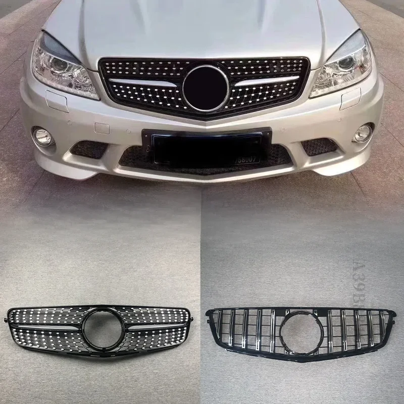 AliExpress - Fronter Einlassgitter Racing Grill GT Diamond Styling für Mercedes Benz C W204 2007–2014 C200 C180 C300 C250 C43 AMG Außenteil