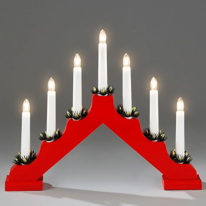 Konstsmide 2262-510 Adventsljusstake 7 ljus röd, Belysning