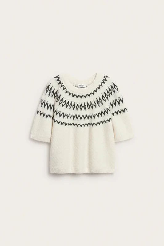 Kappahl | Sweter z dzianiny, z krótkimi rękawami Biały 134/140 | Dziecko