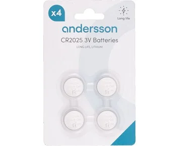Andersson-CR2025 Long Life Lithium 4pcs-4-pk Longlife CR2025 knappcellebatterier -Power-Litiumbatterier
