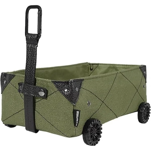 Sammenleggbar Campingvogn Liten Sammenleggbar Vanntett Oppbevaringsboks Strand Hagevogn Transportvogn Lerret Papirboks Type-Militærgrønn