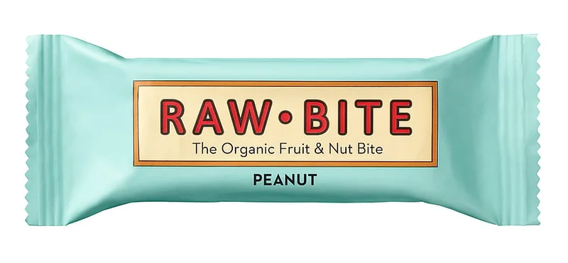 2 for 40 kr., Rawbite Frugt- og nøddebar Glutenfri Ø Peanut 50 g, Helse & Madvarer, Snacks, Barer