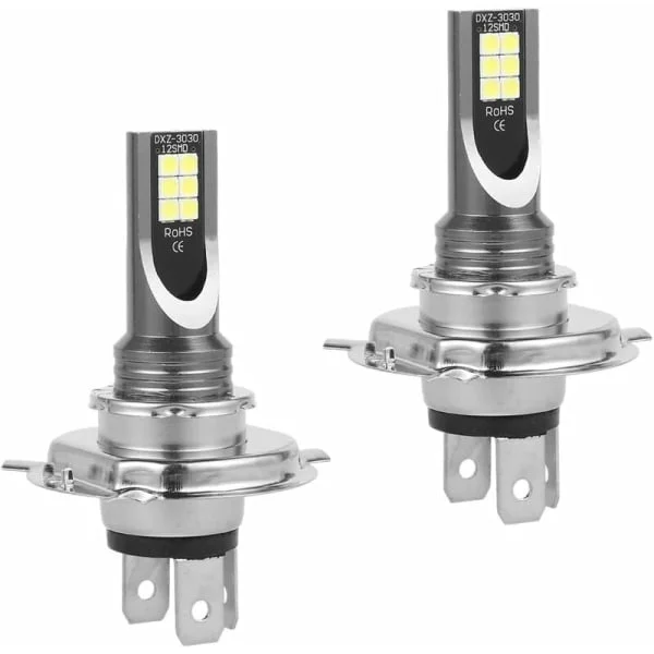 2 kpl H4 LED-ajovalot yhdessä laatikossa, LED-lamppu vaunu 50W/14000lm/IP68 vedenpitävä, sumuvalot 2 lamppua 6000-6500K valkoinen valo