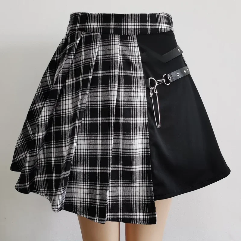 AliExpress - Gothic Süße Frauen Falten Rock Mode Plaid Mini Hohe Taille Chic Rock Kawaii Sommer Casual Damen Plaid Falten Rock
