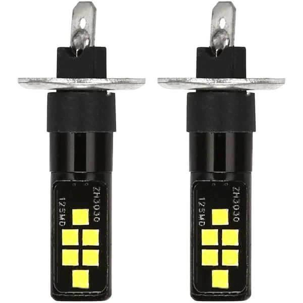 2 stk. 12V-24V 12Smd Bil LED-pære H1 3030 Chipset, 194 W5W LED-pære til tågelygter Hvid