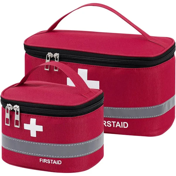 2 st första hjälpen-kit väskor, tomma medicinväskor, första hjälpen väska bärbar medicin väskor för utomhuscamping, resor