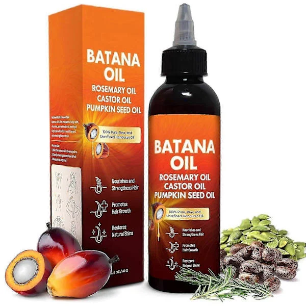 4-in-1 Batana Hair Oil with Rosemary, Castor, Pumpkin Seed Oil, Nourishes and Strengthens, Promotes Growth (2 pcs)