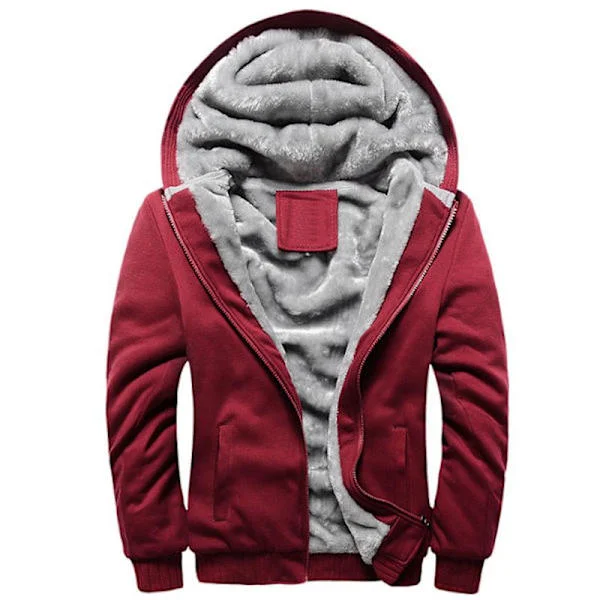 Herregenser Varm Fleecefôret Sweatshirt Jakke Vinter Gym Fleece Hettegenser Full Glidelås Varm Tykk Jakke grå XL grå