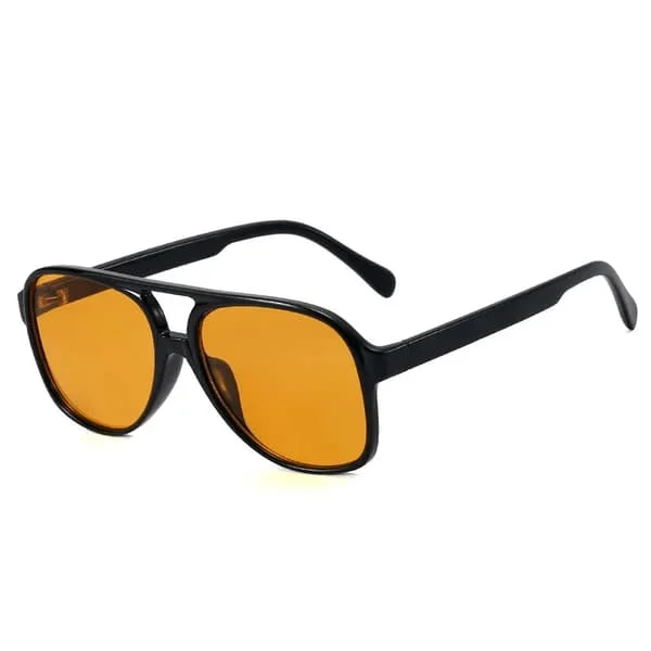 YAMEIZE Retro Pilot Solbriller Dame Herre Briller Vintage Oversized Herre Briller Gule Linser Kørebriller Oculos De Sol Masculino