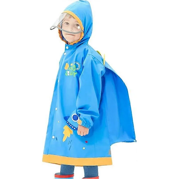 Regnfrakk for barn, gutter og jenter, vanntett tegneserie-regnponcho, gjenbrukbar regnjakke, lett regndress