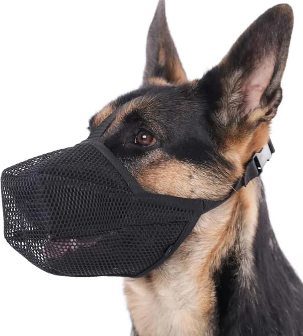 Hundekurv, Patentert Myk Mesh-kurv for Små, Mellomstore og Store Hunder for Å Hindre Åtselspising, Biting, Slikking og Tygging