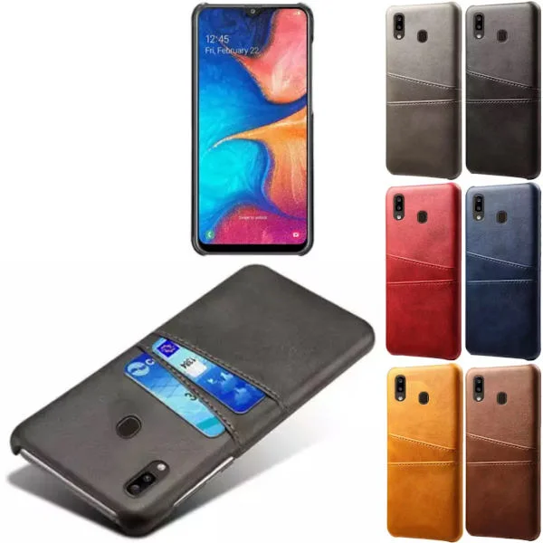Samsung A40 skal fodral skydd skinn kort visa mastercard -