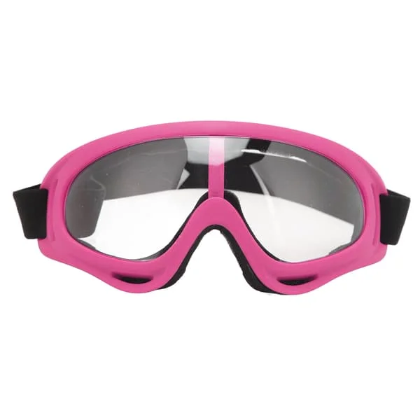 Slalåmbriller PC Transparente Linser UV-beskyttelse Vindtett Justerbart Pannebånd Snowboardbriller Mann Kvinne Rosa Ramme