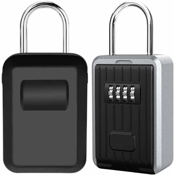Säker nyckellåda, väggmonterad nyckellåda med 4-siffrig digital kod, extra stor låsbox utomhus, nyckellåda med handtag, XL-format kodad nyckellåda (