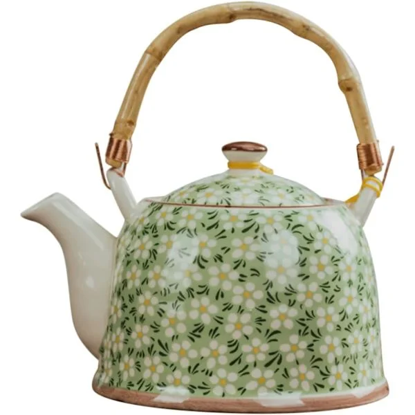 Japanese Style Ceramic Teapot with Infuser, Porcelain Teapot