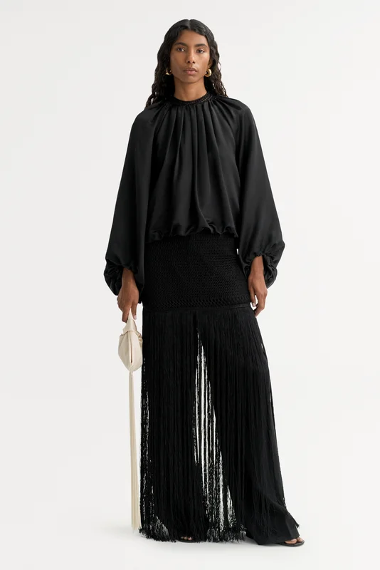 Soft Goat - Silk Blouse - XS - Black