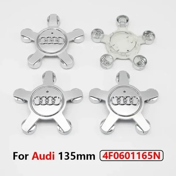 4 st 135mm Bil Fem Klor Hjulcentrumkapsel Navskydd 4F0601165N Tillbehör För AUDI A4 B8 B6 B9 B7 A3 8P 8V 8L A6 C7 C6