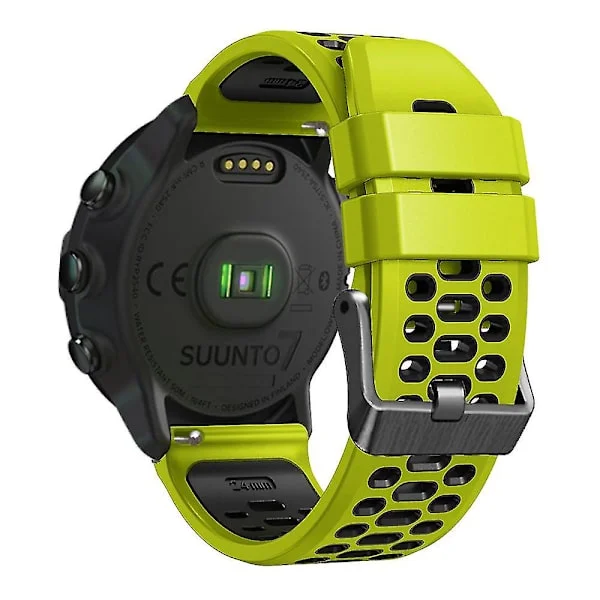 Dubbelfärgad Silikonarmband för Suunto 7 / 9 / 9 Baro 24mm med Multi-hål Design Snabbspänne Armband