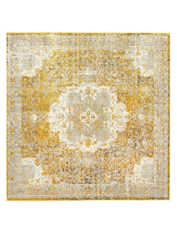 Vintage Medaljong Nadia Matta - Gul 200X200 Klassisk Stil