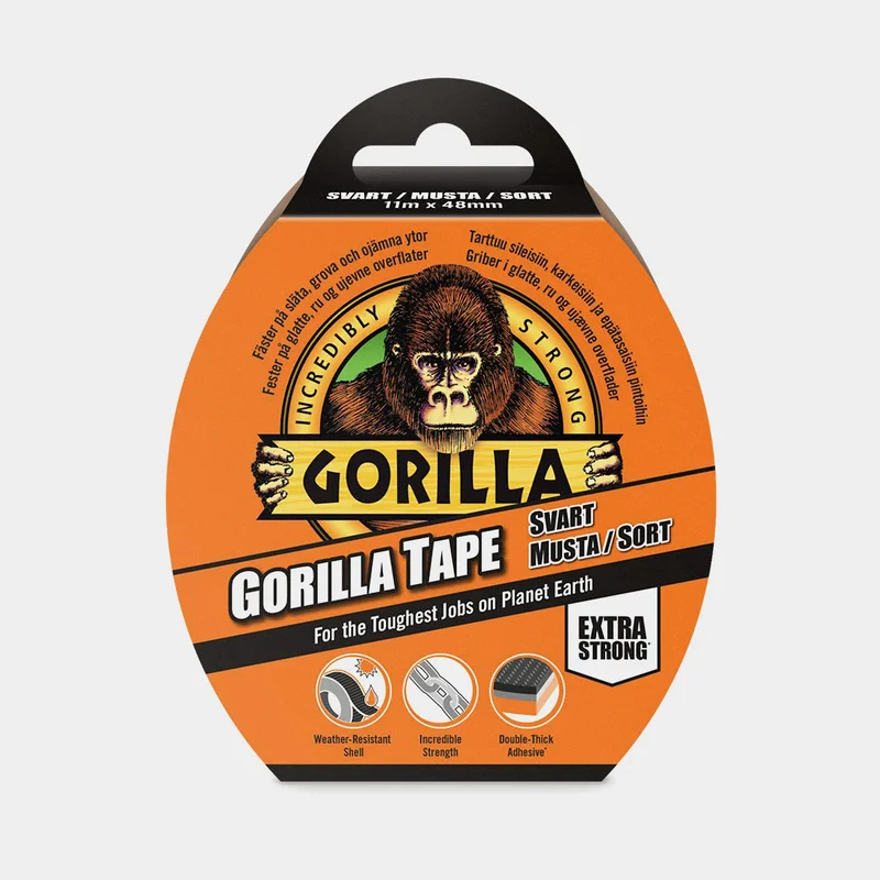 Cloth tape / duct tape Gorilla Tape, 48 mm x 11 meter, black