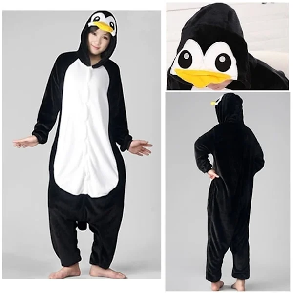 Fancy Cosplay Kostume Onesie Pyjamas Nattøj til voksne Pingvin L