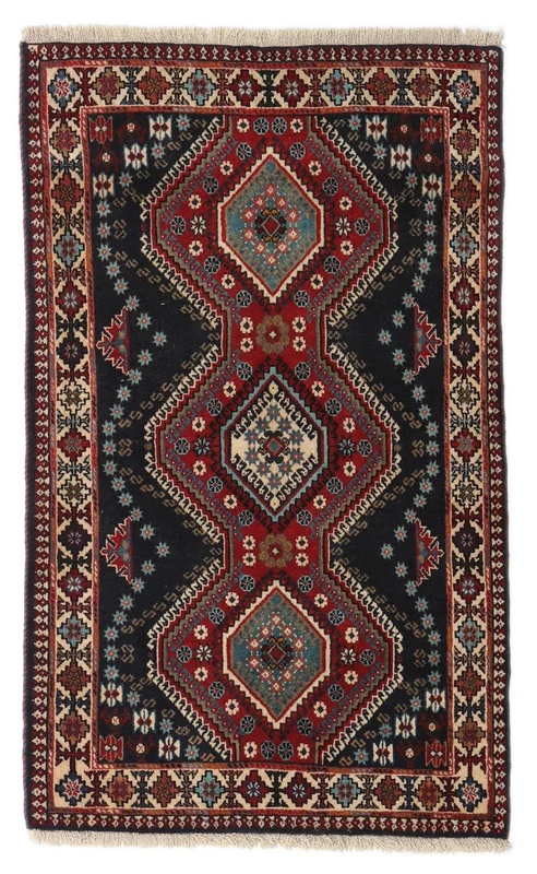 Oriental Yalameh Rug 80X133 Dark Red/Red Wool