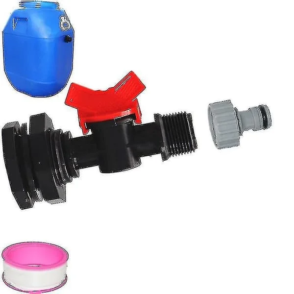 S60x6 adapterventil og 3/4" hane, kompatibel med IBC vandtank - 2025 model (tank medfølger ikke)